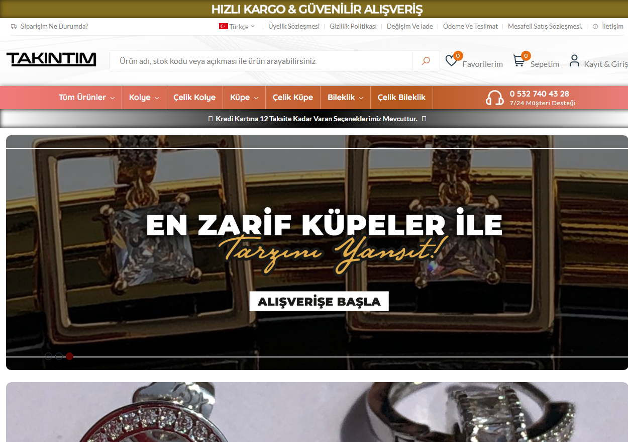 Takı & Mücevher Hazır Web Sitesi v1